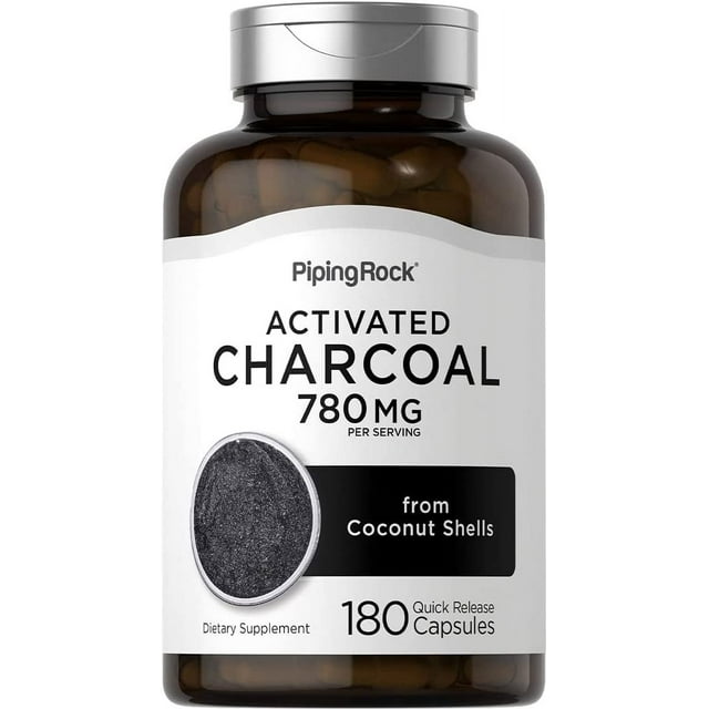 Charcoal Pills 780mg 180 Capsules Activated Charcoal from Coconut