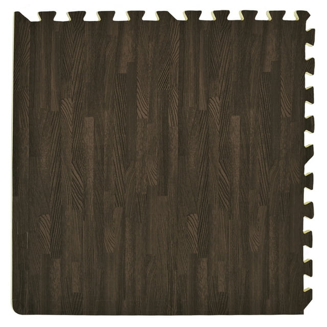 Charcoal Printed Wood Grain Interlocking AntiFatigue Puzzle Floor