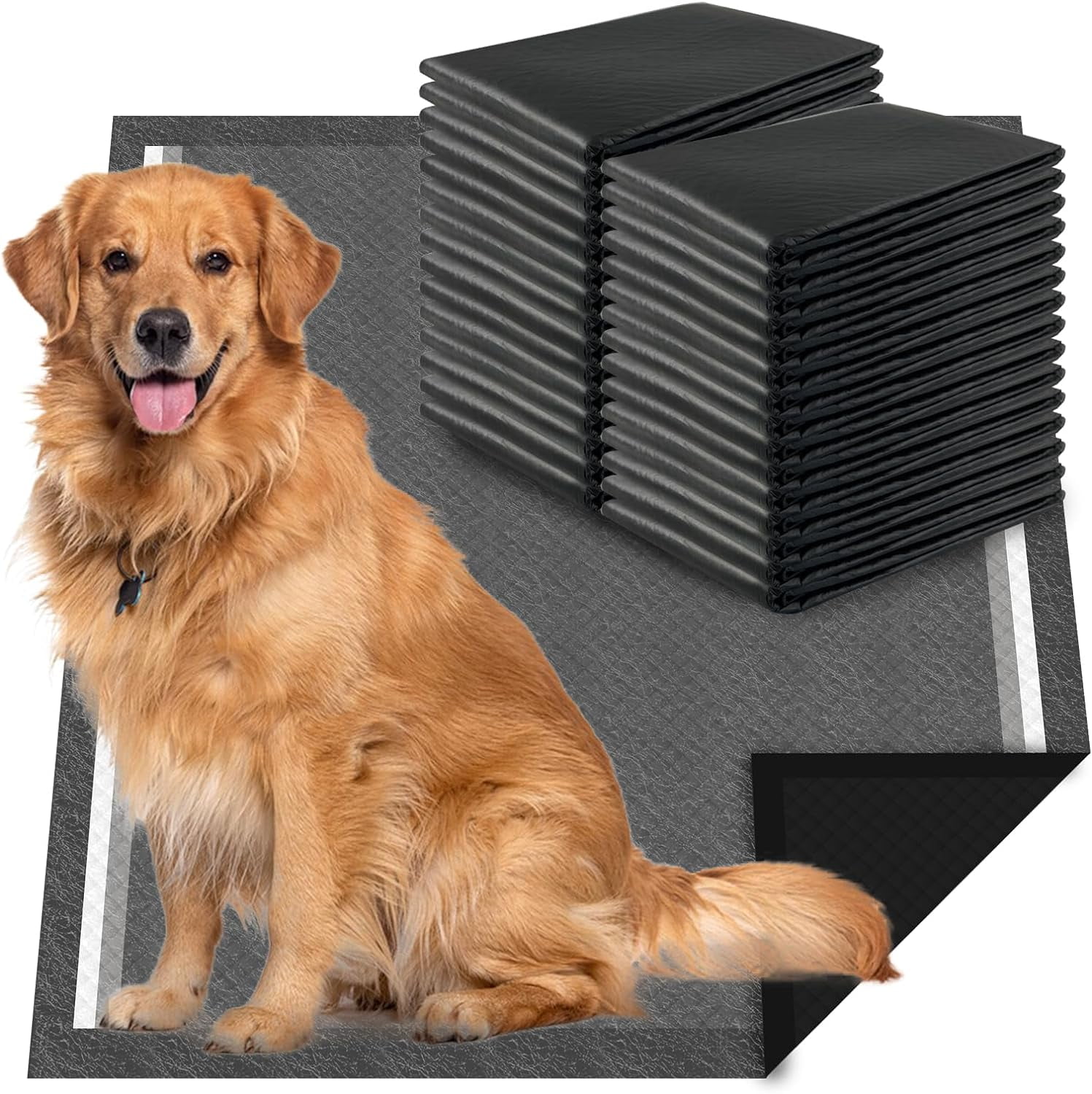 Charcoal Puppy Pads Extra Large 28“x34”, 20 Count Activated Carbon Pee Pads, X-Large Potty Pads for Dogs, Disposable Urine Bed Pads for Doggies, Piddle Training Pads for Indoor, Outdoor Use