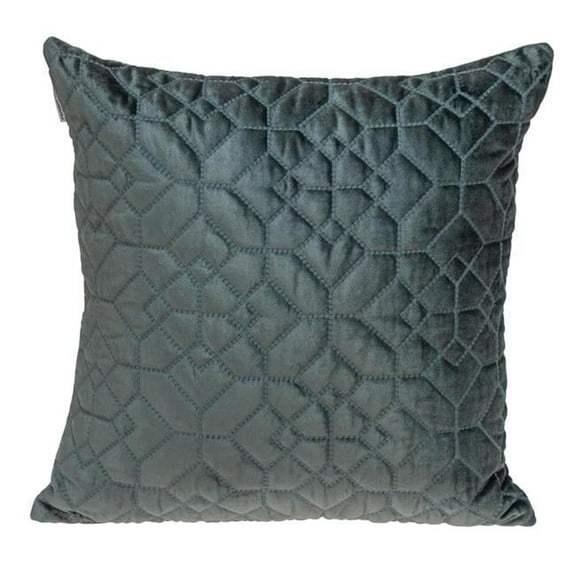 Charcoal Quilted Velvet Geo Decorative Throw Pillow