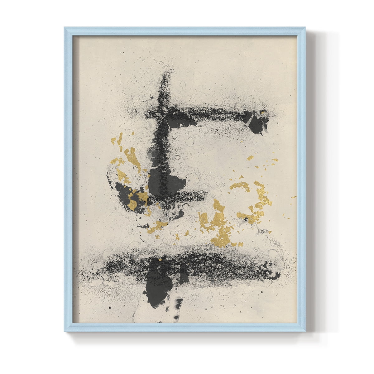 Charcoal Remnants II Framed Print in Blue Solid Wood Framed Print No Nail Hanging