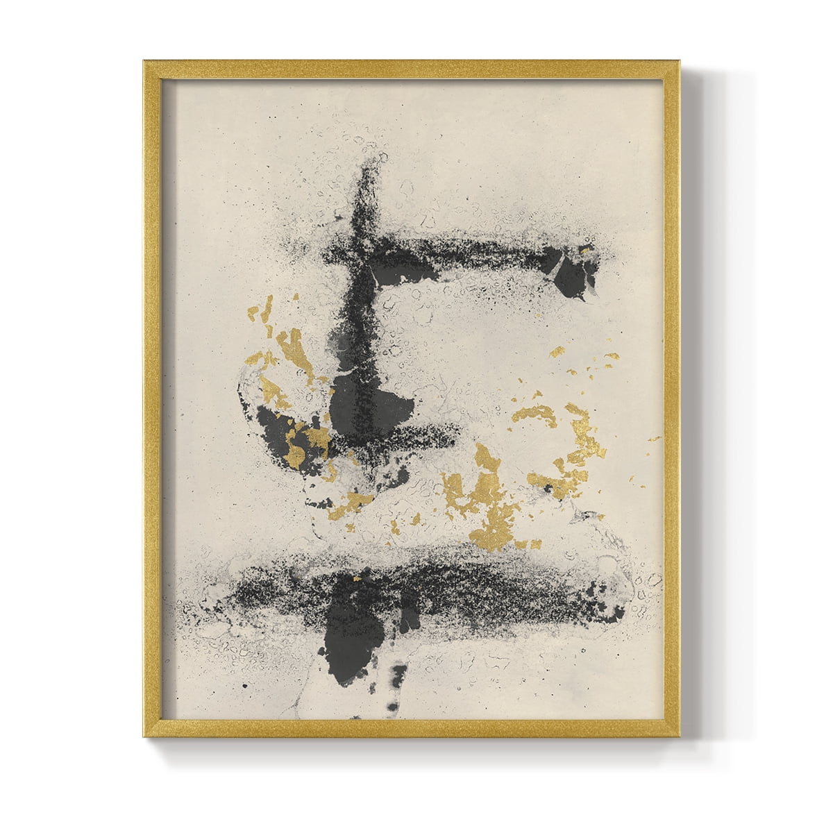 Charcoal Remnants II Framed Print in Gold Solid Wood Framed Print No Nail Hanging