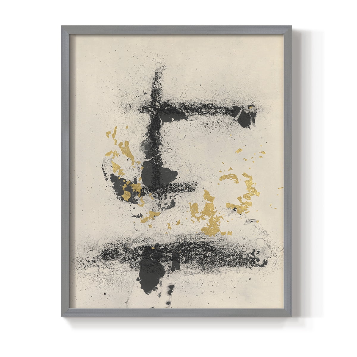 Charcoal Remnants II Framed Print in Gray Solid Wood Framed Print No Nail Hanging