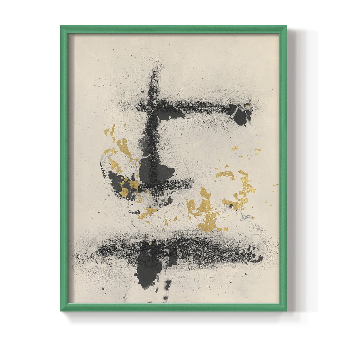 Charcoal Remnants II Framed Print in Green Solid Wood Framed Print No Nail Hanging