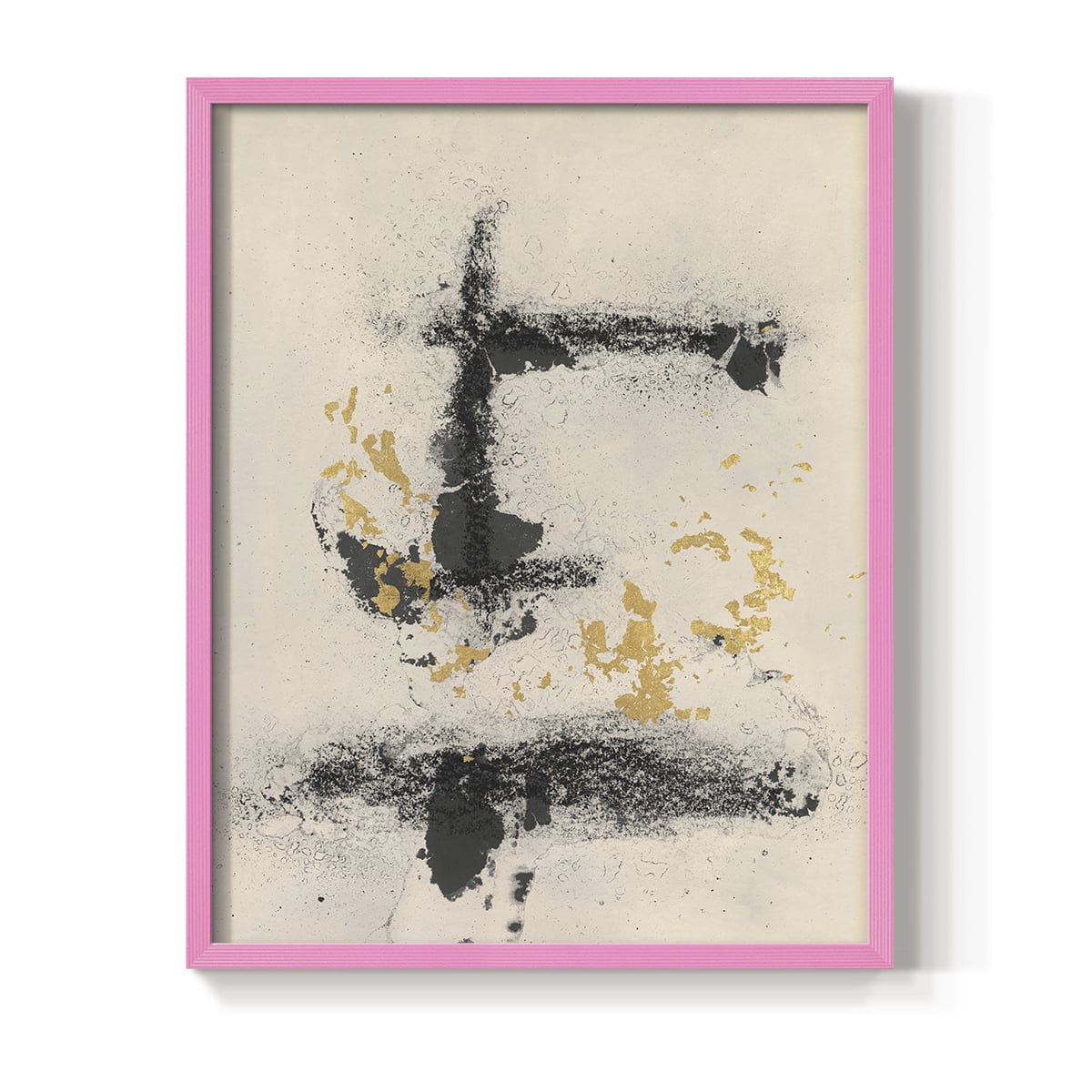 Charcoal Remnants II Framed Print in Pink Solid Wood Framed Print No Nail Hanging