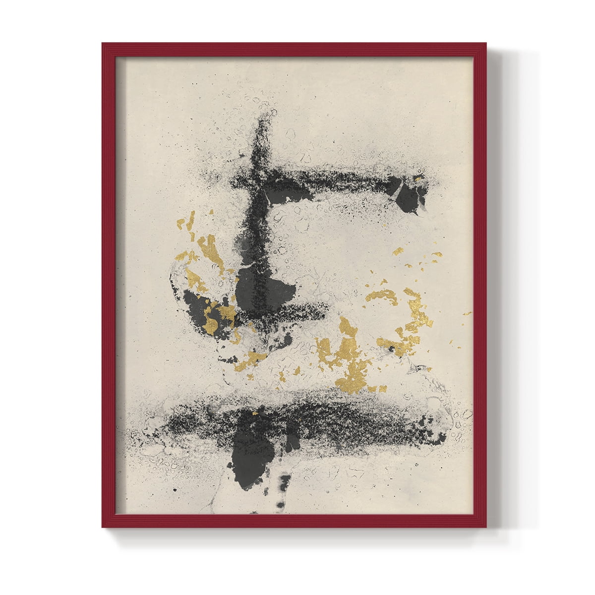 Charcoal Remnants II Framed Print in Red Solid Wood Framed Print No Nail Hanging