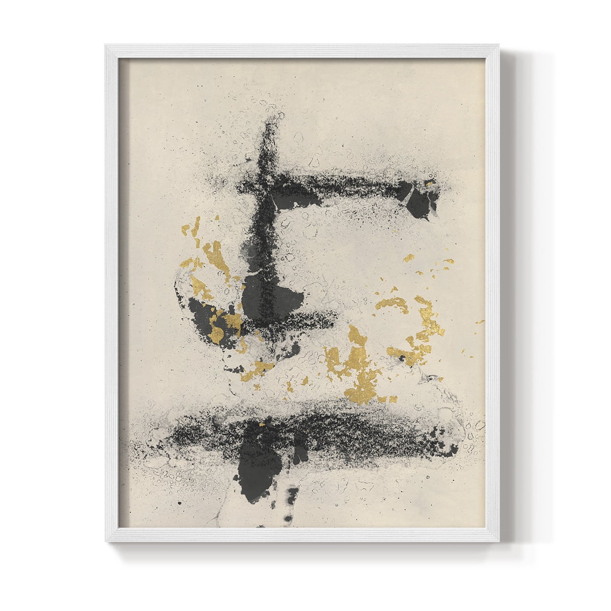 Charcoal Remnants II Framed Print in White Solid Wood Framed Print No Nail Hanging