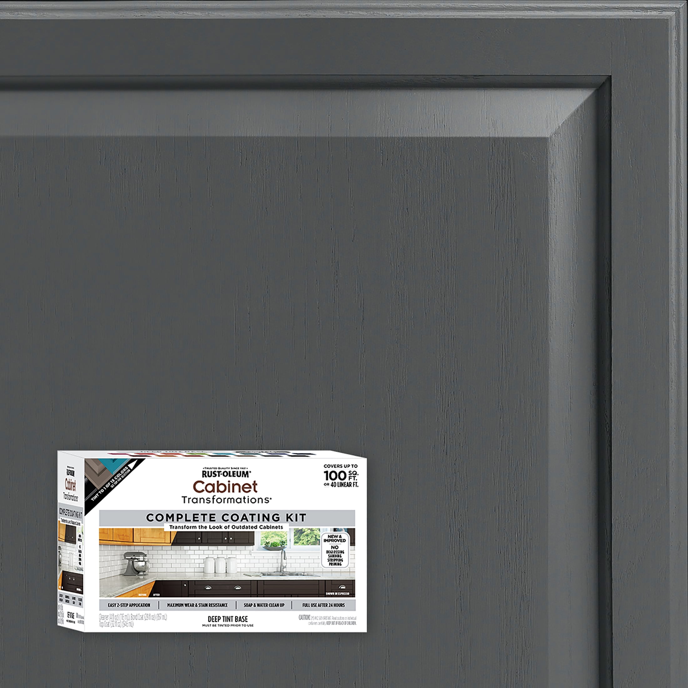 Charcoal, Rust-Oleum Cabinet Transformations Satin Coating Kit-38039014T, Quart