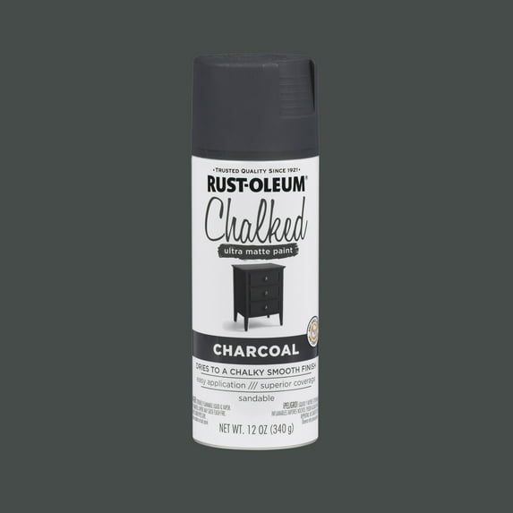 Charcoal, Rust-Oleum Chalked Ultra Matte Spray Paint, 12 oz