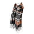 thumbnail image 1 of Charcoal/Rust Plaid Fall/Winter Scarf for Men & Women-Plaid Color Soft Feels Acrylic Scarves, 1 of 1