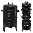 Charcoal Smoker 3-in-1 Outdoor, Portable Charcoal BBQ Grill with Smoker ...