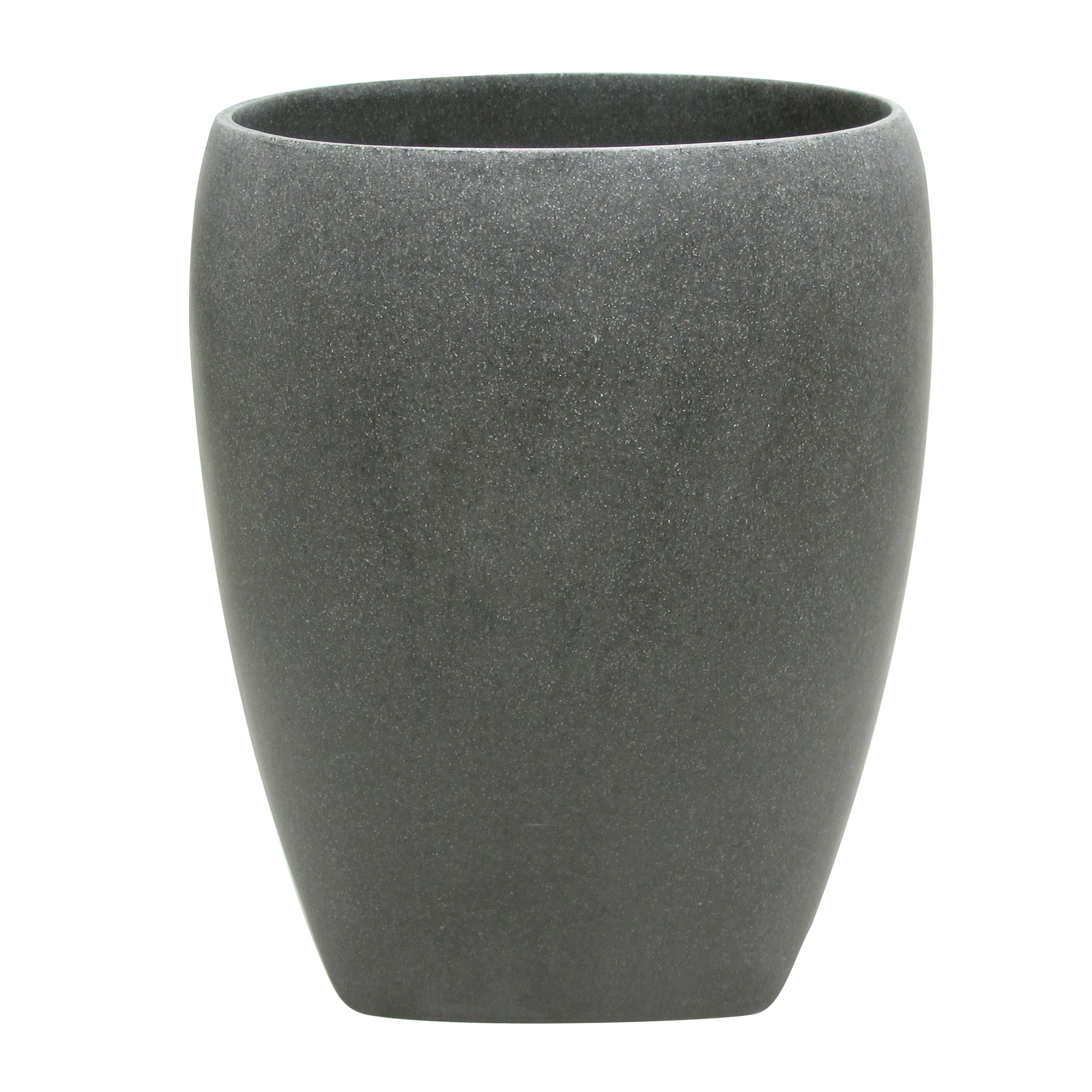 Charcoal Gray Stone Resin Bathroom Wastebasket