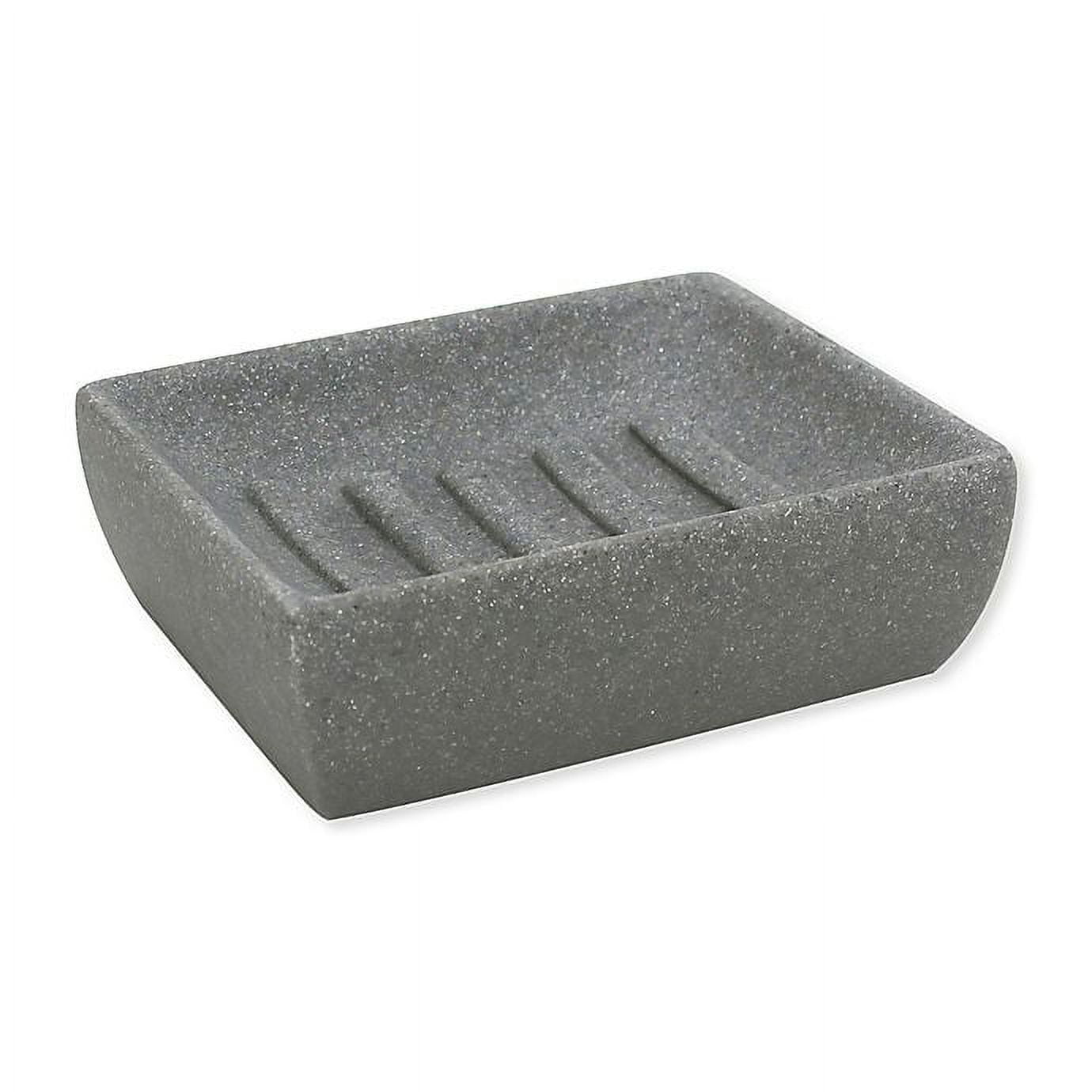 Charcoal Gray Stone Resin Soap Dish
