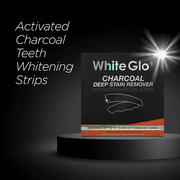 White Glo Charcoal Teeth Whitening Strips, Enamel-Safe Whitening Treatment, 7 Day System