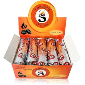 Charcoal Tablets for Incense Quick Light Charcoal Tablets  Charcoal Disk Lights  33 mm Resin Burner Rolls   Charcoal Burner - Instant Fire Coal Tablet