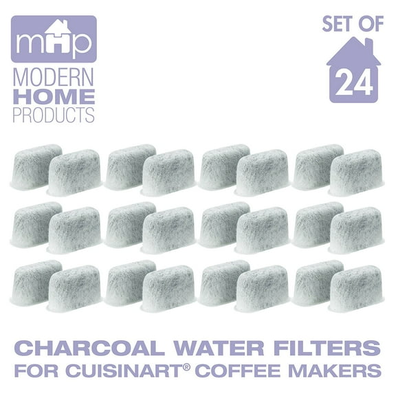 Charcoal Water Coffee Filter Cartridges, Replaces Cuisinart DCC-RWF Charcoal Water Coffee Filters- Set of 24