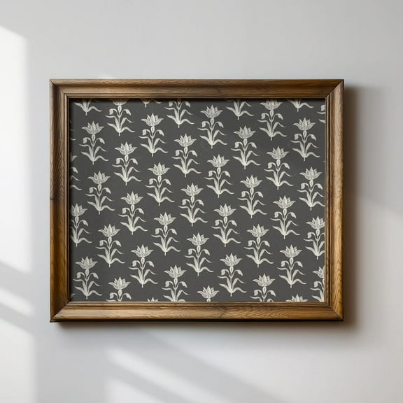 Charcoal Watercolor Floral, Horizontal Print, Nursery, Botanical, Cottage Core Decor, Wall Art Wall Art, Modern Wall Decor For Living Room, 8x12 UNFRAMED