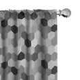 thumbnail image 1 of Charcoal Window Curtains, Greyscale Geometric Pattern with Striped Hexagons Grid Illustration, Lightweight Decorative Panels Set of 2 with Rod Pocket, 56" x 84", Grey Charcoal, by Ambesonne, 1 of 5