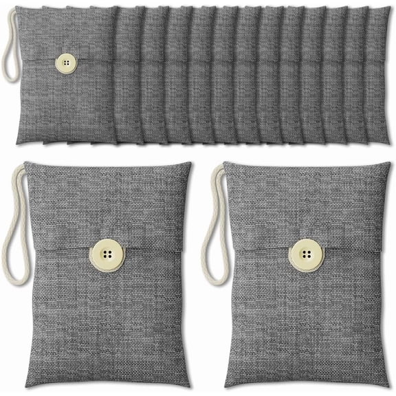 Charcoal bags Odor Absorber Activated Bamboo Charcoal Air Purifying Bag for Home Odor Eliminator Car Air Freshener for Closet Deodorizer Shoe Room Basement Litter Box Pet safe Bag 15Packs100g