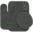thumbnail image 1 of Gorgeous Home Linen Charcoal BS#6 Bathroom Mat Rug Chenille Non-Skid Rubber Backing 3pc, 1 of 5