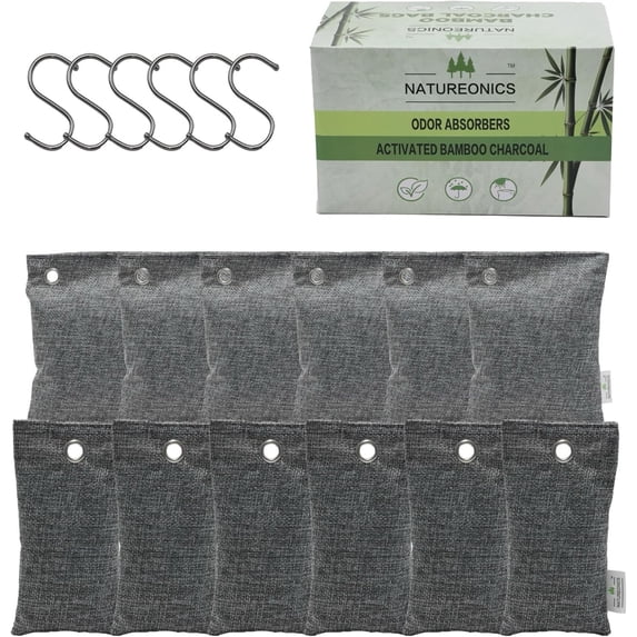 Charcoal odor absorber, , Odor Absorber, Air Purifying Bags for Home, Closet Air Freshener, Odor Eliminator for Car, Shoes & Gym bags. Premium Qulity and a Large Quantity.