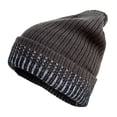 thumbnail image 1 of Charcoal with Gray Plush Fleece Lined Men's Cap -Heavy Duty Winter Outdoor Beanie Hat, 1 of 1