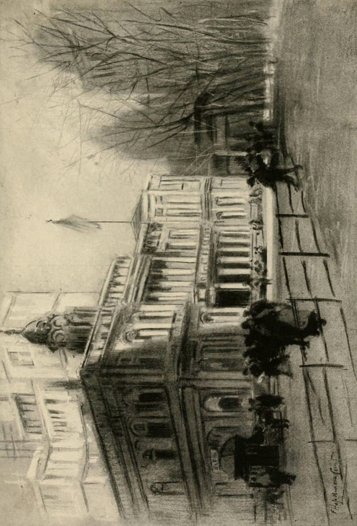 Charcoals of New & Old New York 1912 City Hall Canvas Art - Francis Hopkinson Smith (24 x 36)