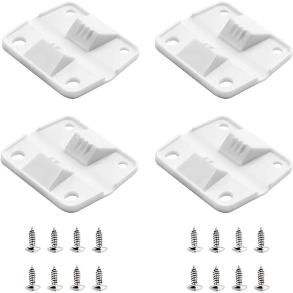Charcrocsm 4-Pack Cooler Plastic Hinges Replacement, Universal Cooler Lid Hinges with 16 Screws, Durable Box Hinge Repair Kit for Ice Chests, Storage Boxes, and Container Lids