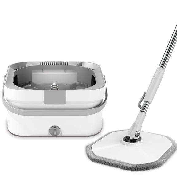 Charcrocsm Flat Spin Mop and Bucket Set with Clean/Dirty Water Separation, Hands-Free Wash & Wring System, Includes3 Microfiber Mop Pads,360° Swivel Floor Mop for Hardwood, Tile and Laminate Cleaning