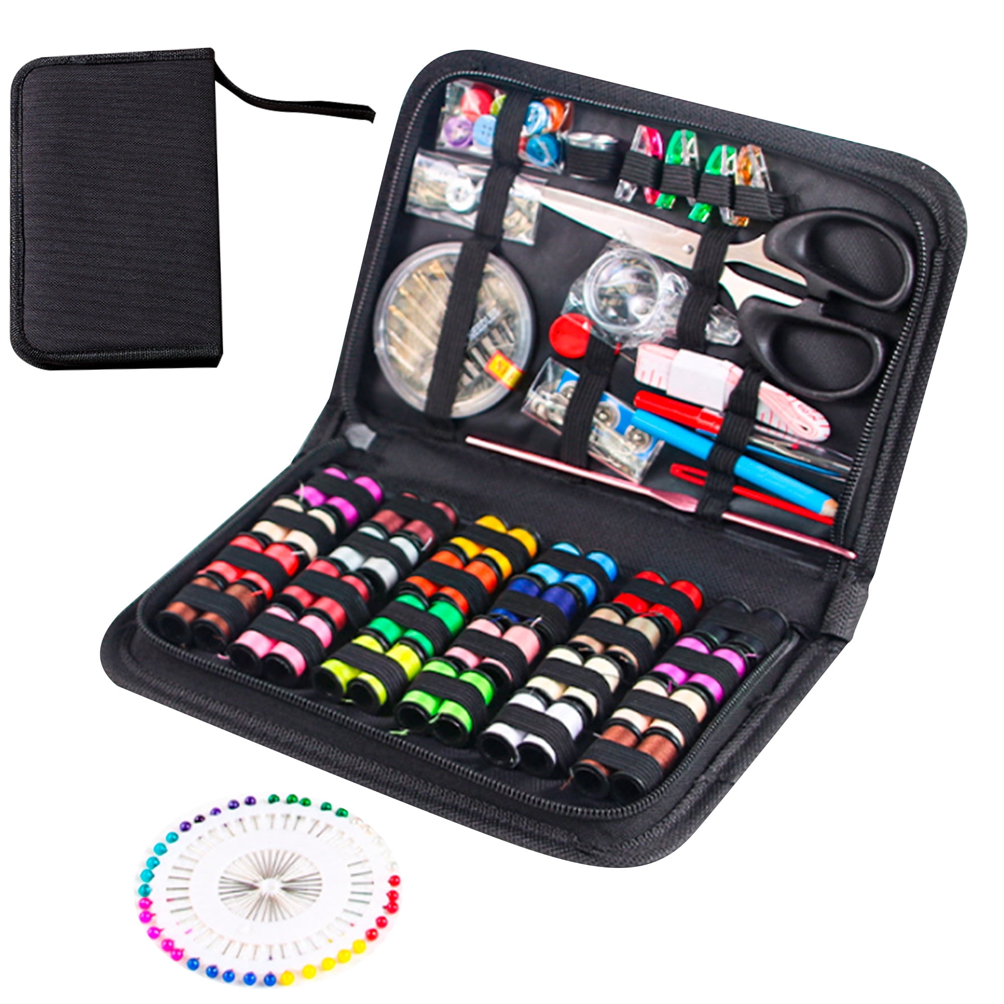 Charcrocsm Sewing Kit, Sewing Supplies with Thread, Needles, Scissors, Thimble & Clips, Emergency Repair and Travel Kits (172 PCS)