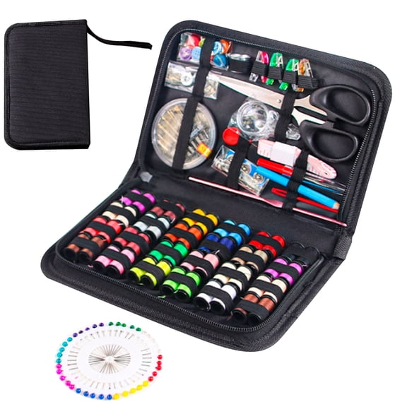 Charcrocsm Sewing Kit, Sewing Supplies with Thread, Needles, Scissors, Thimble & Clips, Emergency Repair and Travel Kits (172 PCS)