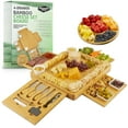 thumbnail image 1 of Dynamic Gear Charcuterie Boards with Drawers - Expandable Bamboo Cheese Board Set with Stainless Steel Utensils, Ceramic Bowls, Serving Trays, Utensil Drawer, and Appetizer Tray - 4 Hidden Drawers, 1 of 7