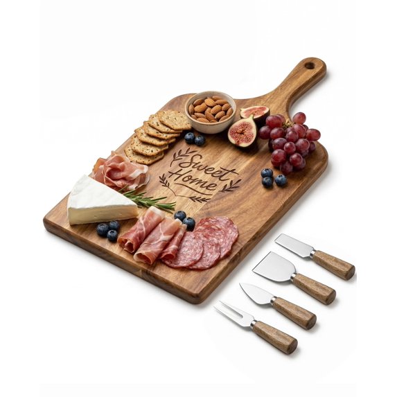Charcuterie Board Set 5-Piece Wood Cheese Serving Set