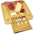 thumbnail image 1 of Charcuterie Board Set - with Set of 4 Cheese Knives - Bamboo Serving Tray -  Housewarming Gift for a New Home - Large Wood Platter and Accessories, 1 of 8
