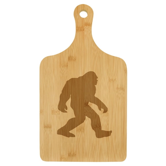 Charcuterie Board With Handle Cheese Board Bamboo Cutting Board Gift Bigfoot Sasquatch (Small 13.5 x 7)