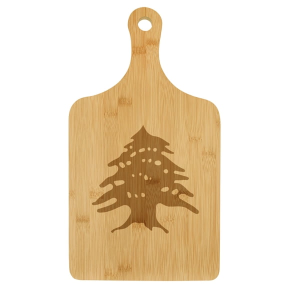 Charcuterie Board With Handle Cheese Board Bamboo Cutting Board Gift Cedar Tree Lebanon Lebanese (Standard 15.5 x 9)