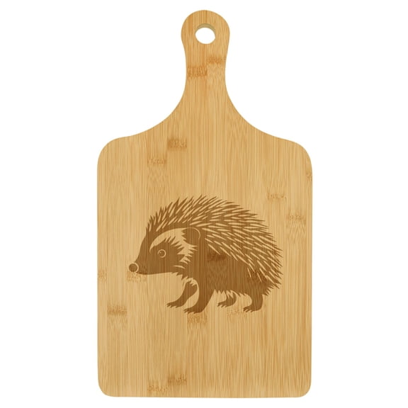 Charcuterie Board With Handle Cheese Board Bamboo Cutting Board Gift Cute Hedgehog (Small 13.5 x 7)