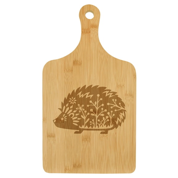 Charcuterie Board With Handle Cheese Board Bamboo Cutting Board Gift Fancy Hedgehog (Small 13.5 x 7)