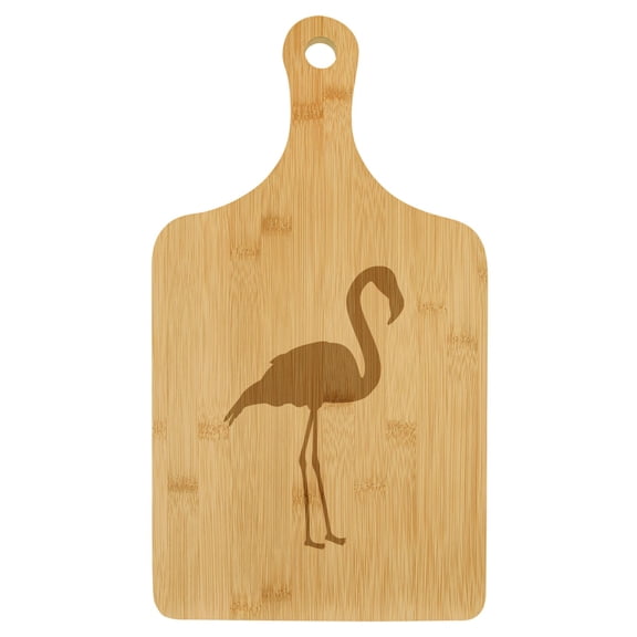 Charcuterie Board With Handle Cheese Board Bamboo Cutting Board Gift Flamingo (Standard 15.5 x 9)
