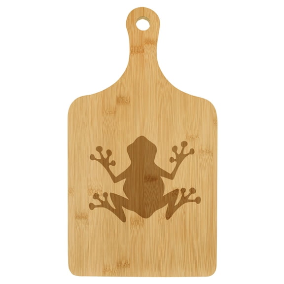 Charcuterie Board With Handle Cheese Board Bamboo Cutting Board Gift Frog (Small 13.5 x 7)