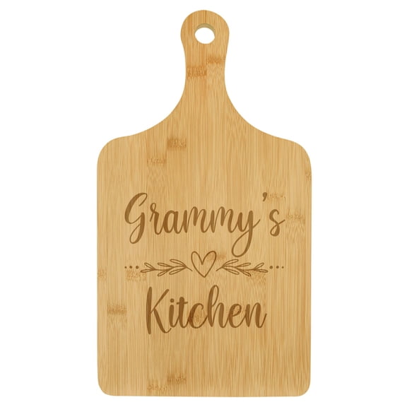 Charcuterie Board With Handle Cheese Board Bamboo Cutting Board Gift Grammy's Kitchen Heart Grandmother (Small 13.5 x 7)