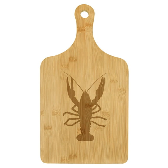 Charcuterie Board With Handle Cheese Board Bamboo Cutting Board Gift Lobster (Standard 15.5” x 9”)