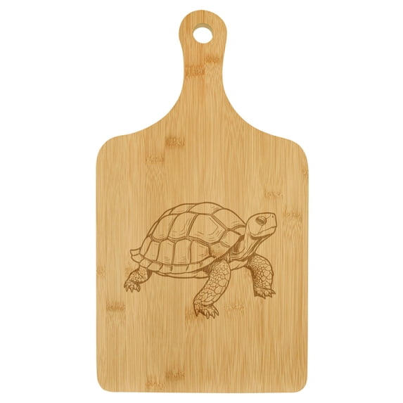 Charcuterie Board With Handle Cheese Board Bamboo Cutting Board Gift Tortoise (Standard 15.5” x 9”)