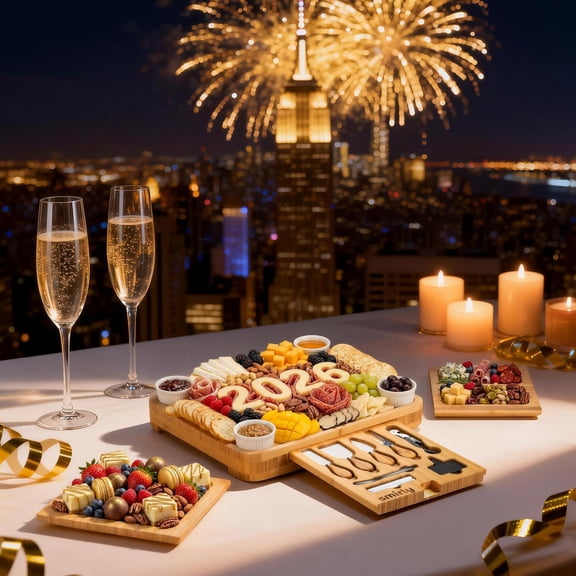 Charcuterie Boards Set - Large Bamboo Cheese Board Set - House Warming Gifts New Home, Wedding Gift for Couple, Bridal Shower Gift, Birthday Gifts for Women