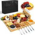 thumbnail image 1 of Charcuterie Boards Set, Large Cheese Board Set, Natural Bamboo Charcuterie Tray Cheese Platter with Accessories - Housewarming Gifts New Home, Wedding & Bridal Shower Gifts for Women, Couples, 1 of 6