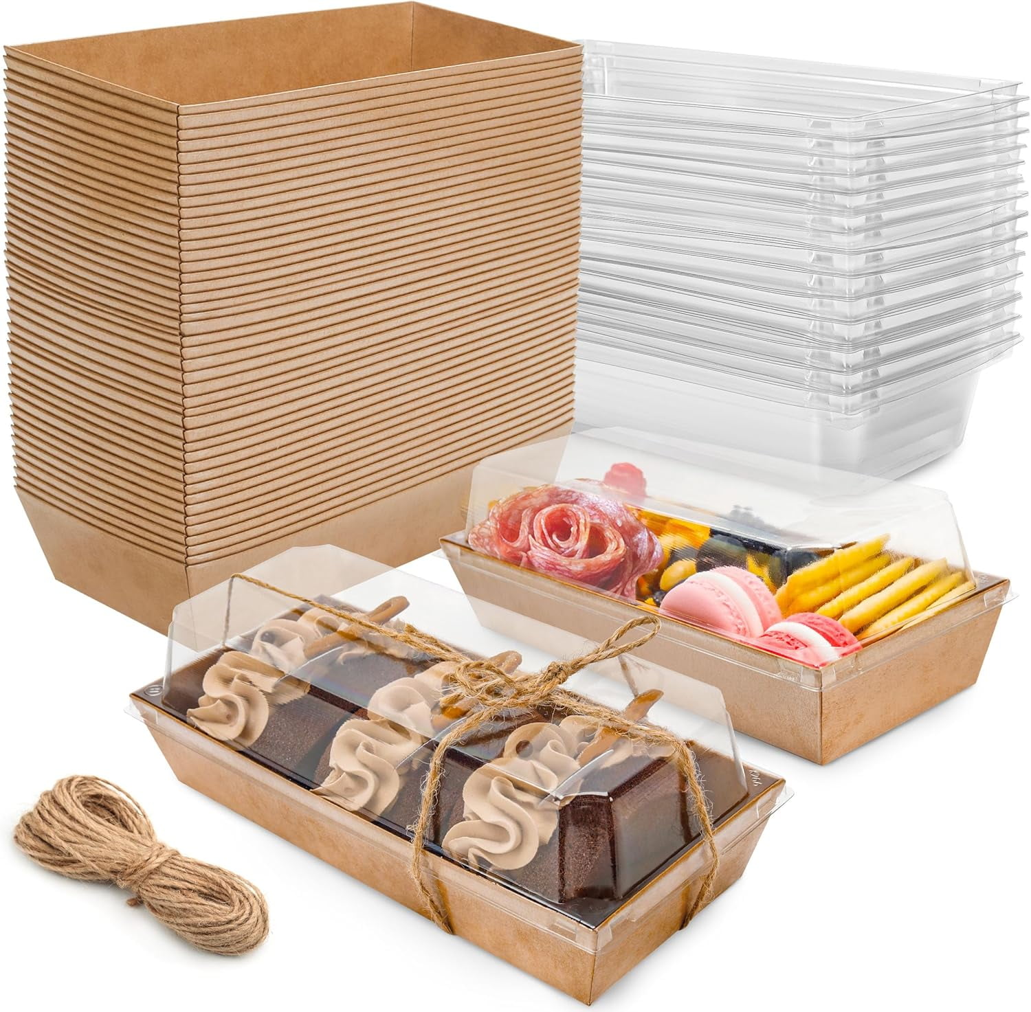 Charcuterie Boxes with Clear Lids Mini Dessert Bakery Boxes Disposable ...