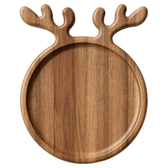 Yucurem Charcuterie Dessert Board Antler-Shape Appetizer Platter Christmas Wood Dinner Tray Dessert Snacks Tray for Restaurant Home