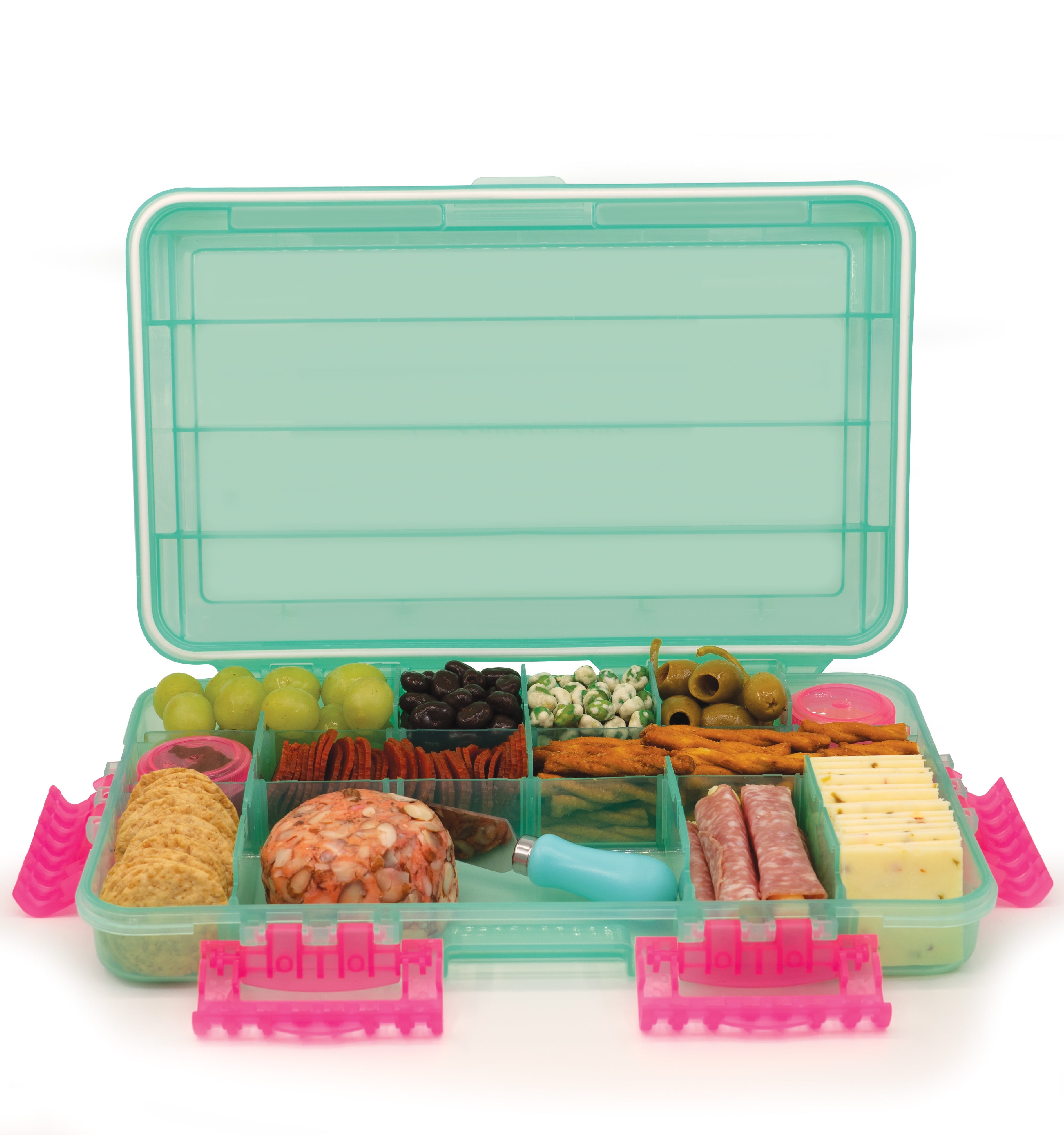 Seafoam Green and Hot Pink BPA-Free Charcuterie Storage Set