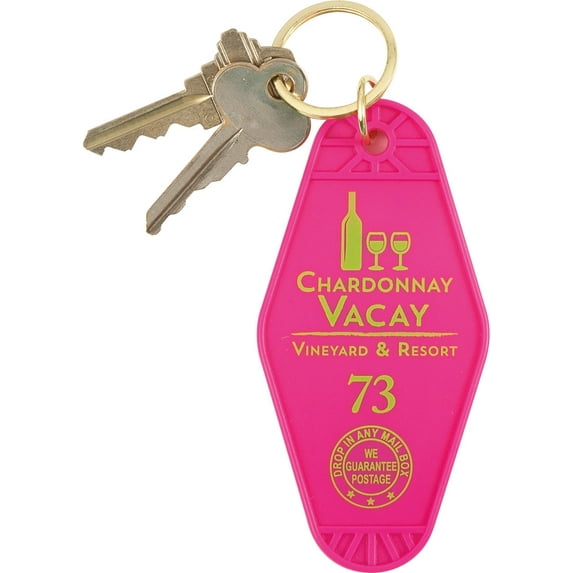Chardonay Vacay Motel Keychain