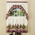 thumbnail image 1 of Chardonnay Window Kitchen Curtains 3-Piece Printed Tier & Swag Set - 57" (W) x 24" (L), Burgundy, 1 of 1
